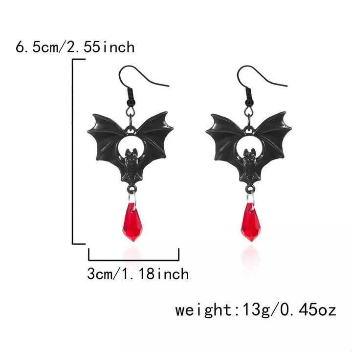 Gothic Bat Drop Earrings