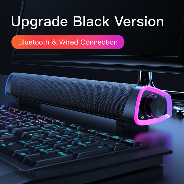 Compatible with Apple, 4D Computer Speaker Bar Stereo Sound subwoofer Bluetooth Speaker For Macbook Laptop Notebook PC Music Player Wired Loudspeaker