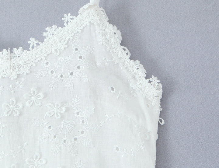 Women Clothing Exquisite Embroidered Floral Strap Dress