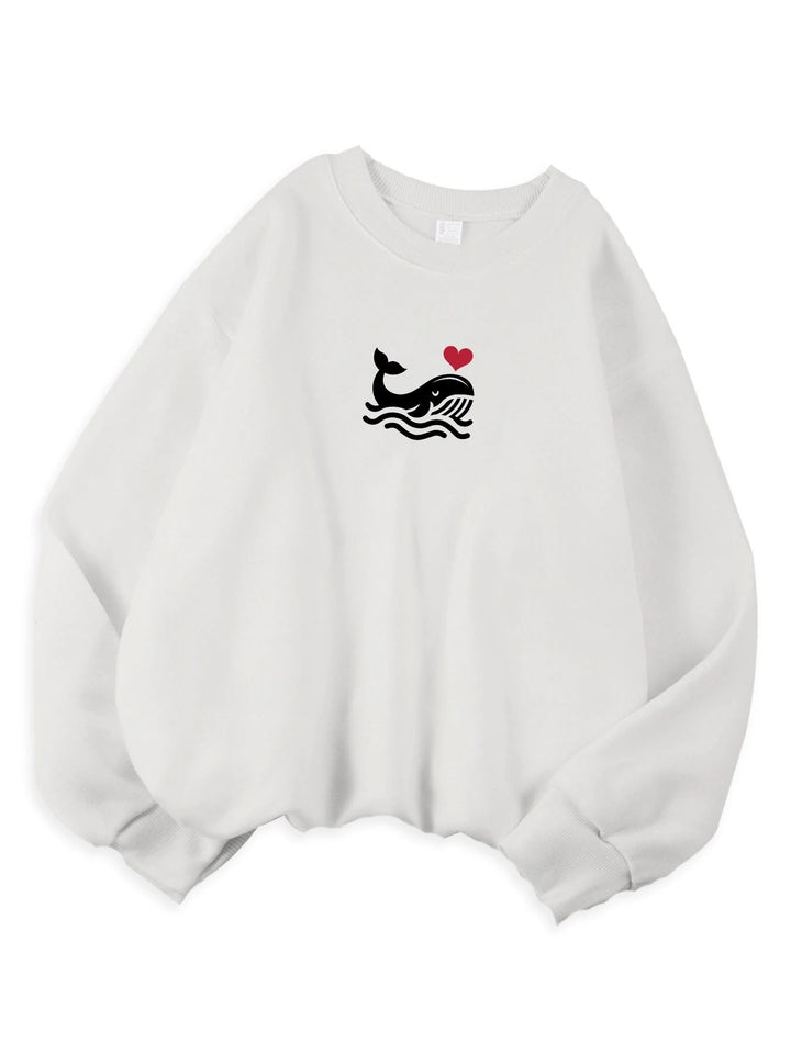 Womens Casual Sweatshirt With Print Cozy Hoodie For Fall Soft Wool Blend