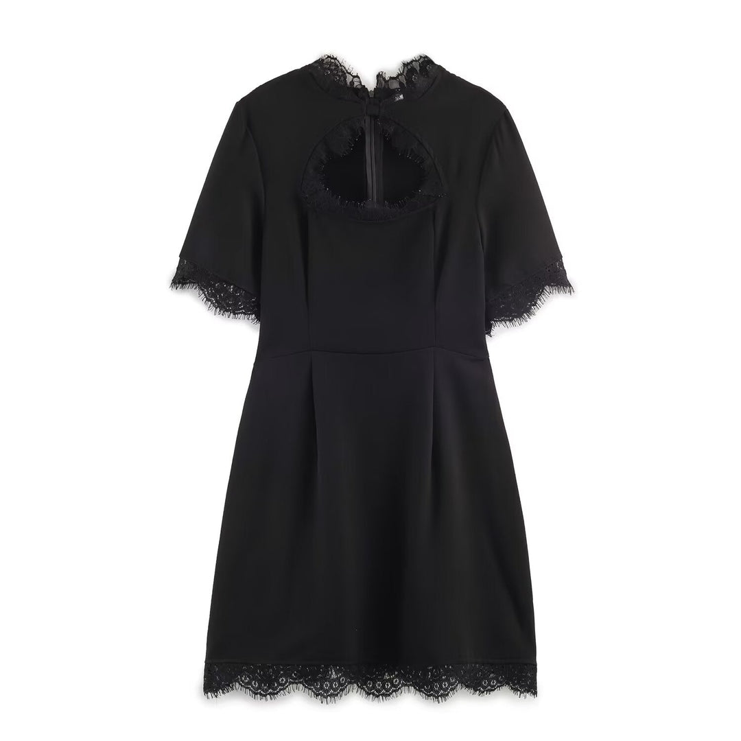 Elegant Women Slim Lace Stitching Sexy Sheath Dress