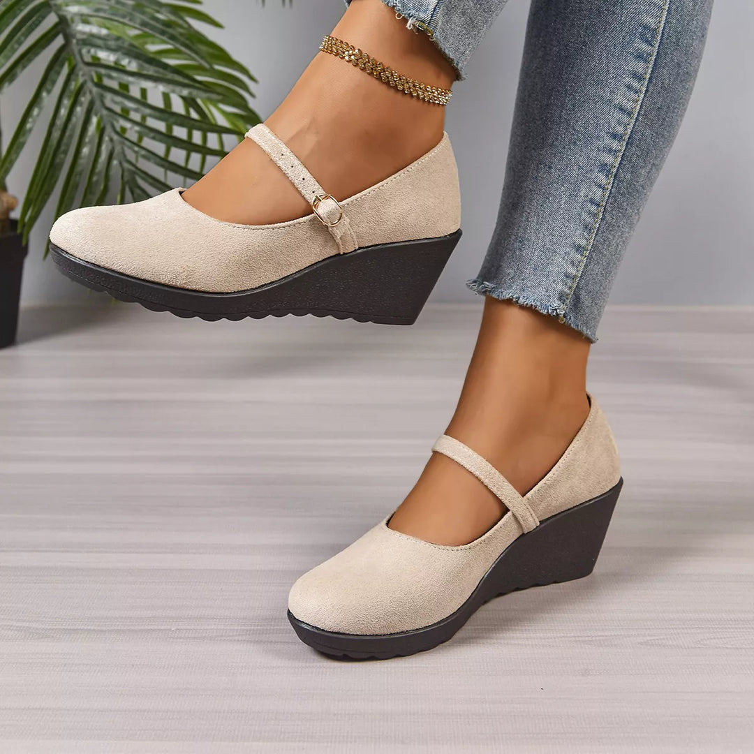 Round Toe Wedge Loafers