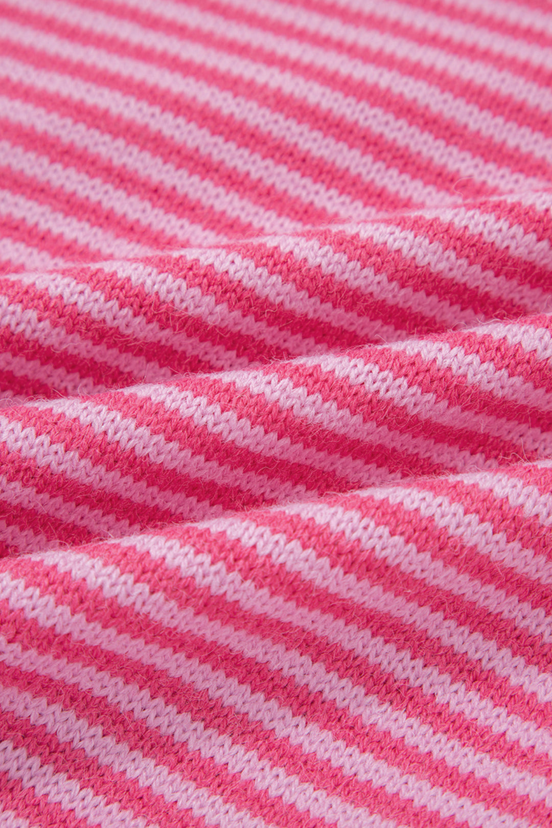 Rose Stripe Contrast Heart Pattern Valentine Knit Sweater