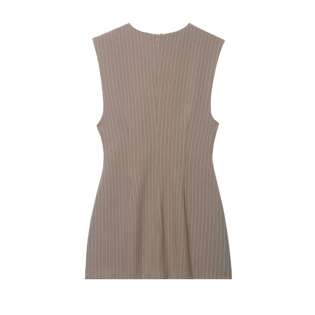 Women Clothing Summer Sexy Striped Short Sleeveless Dress