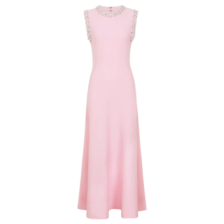 Summer Ladies Internet Popular Slim-Fitting Slimming Rhinestone Sleeveless Maxi Dress Women