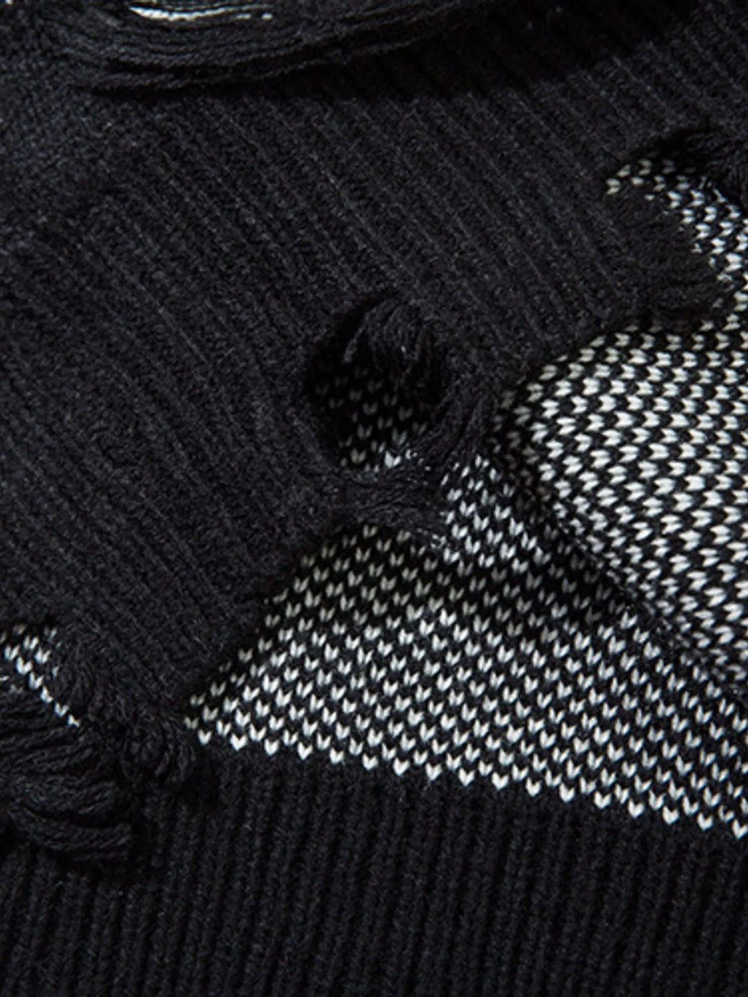Men's Distressed Chain Detail Oversized Sweater