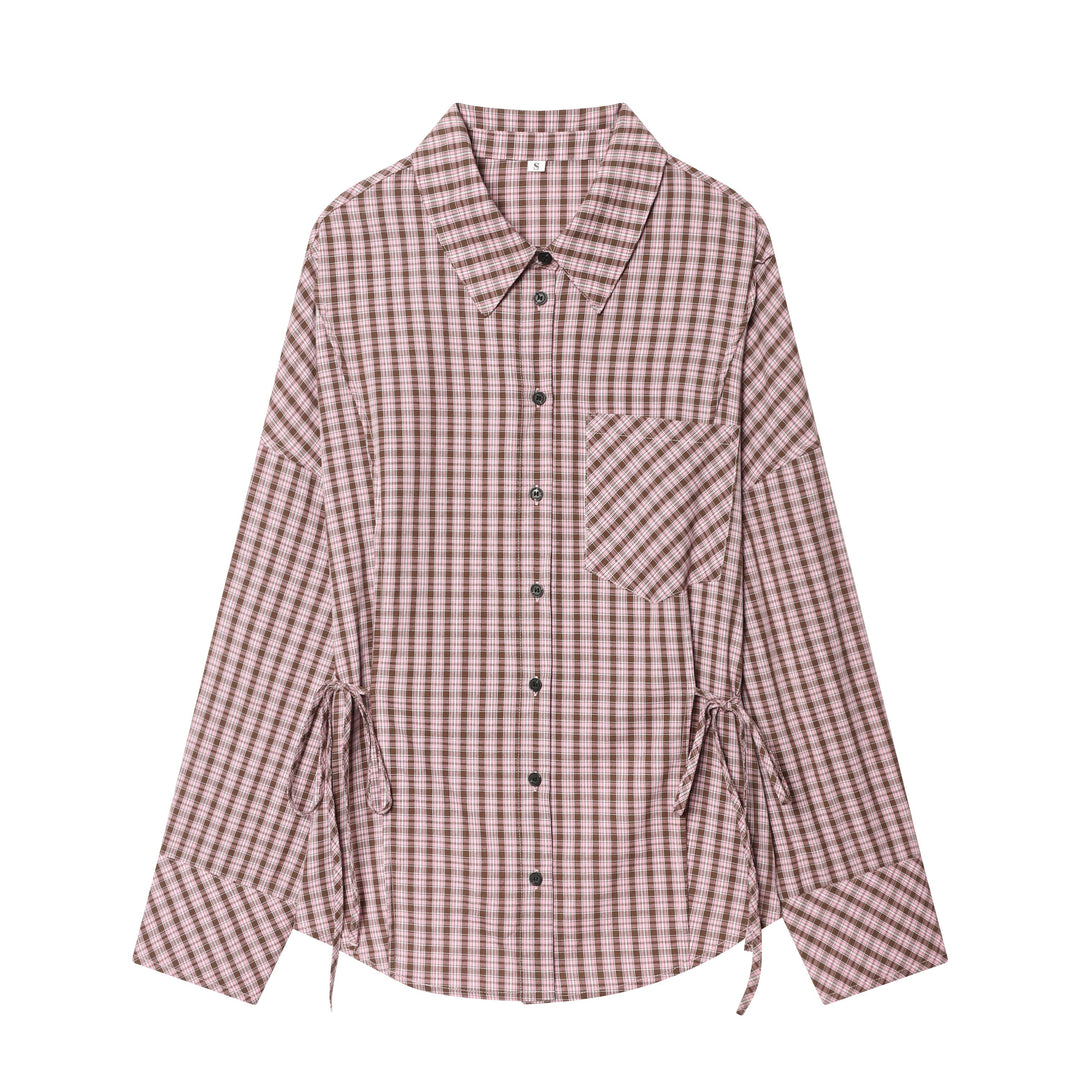 Women Clothing Idle Multiple Wear Plaid Shirt