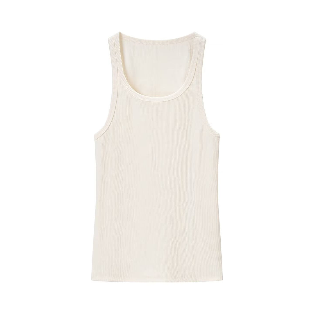 Spring Women Clothing Sexy Sexy round Neck Sleeveless Rib Sling Top