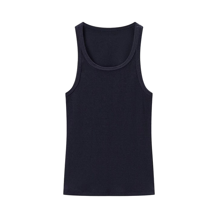 Spring Women Clothing Sexy Sexy round Neck Sleeveless Rib Sling Top