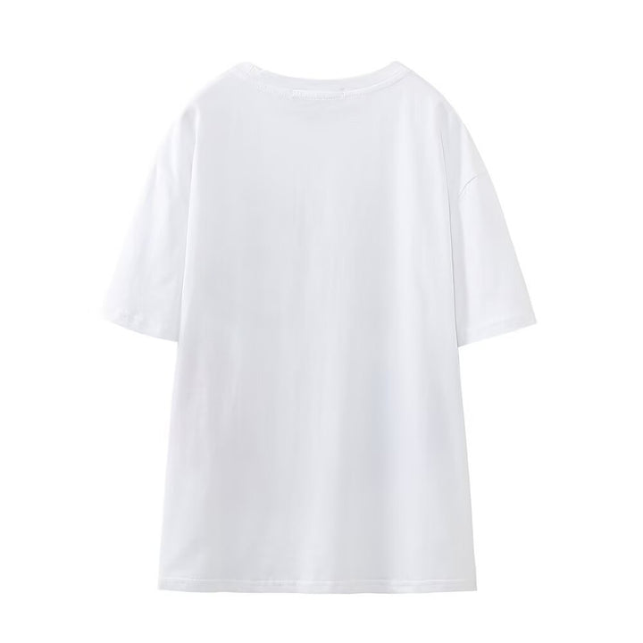 Women Clothing Summer Loose Casual All Matching Girl Printed T shirt
