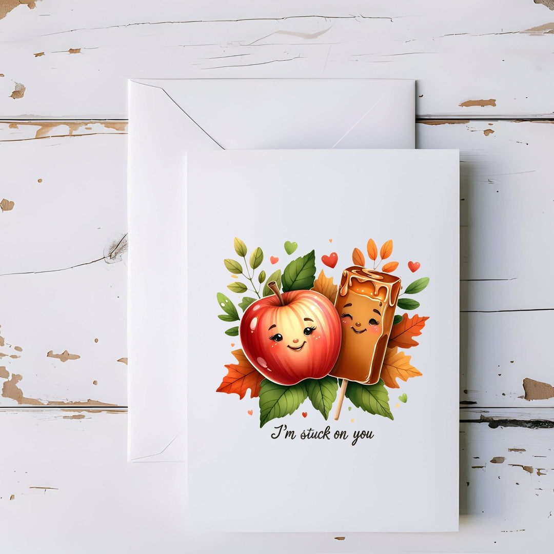 I’m Stuck on You Apple and Caramel Greeting Card - 5x7"
