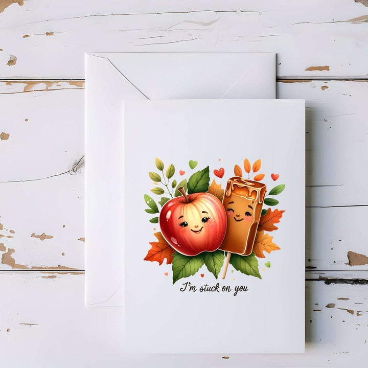 I’m Stuck on You Apple and Caramel Greeting Card - 5x7"