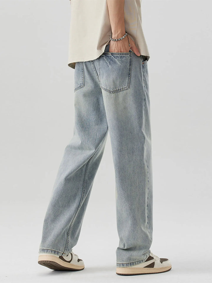Men's Wash Wide Leg Jeans