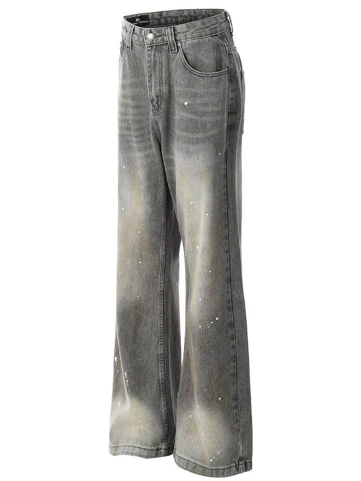 Men's Paint Splatter Wide Leg Jeans