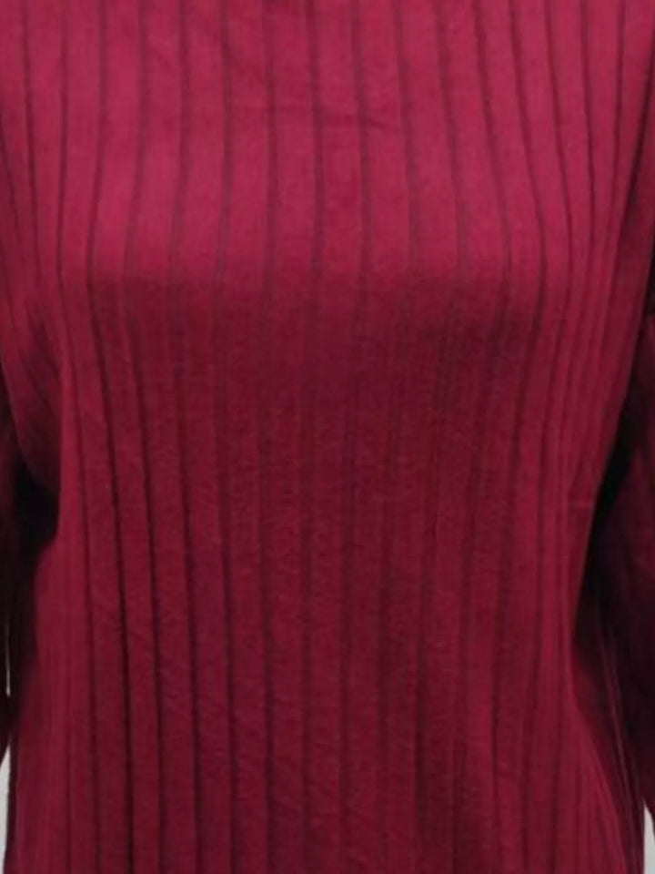 Ribbed Knit Turtleneck Mini Dress