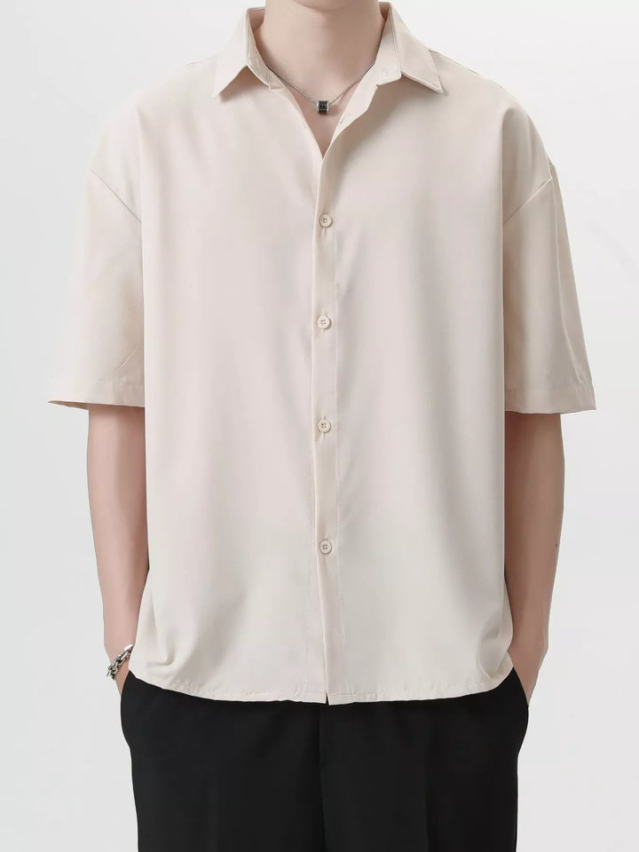 Men's Full Size Casual Short Sleeve Button-Down Shirt Plus Size