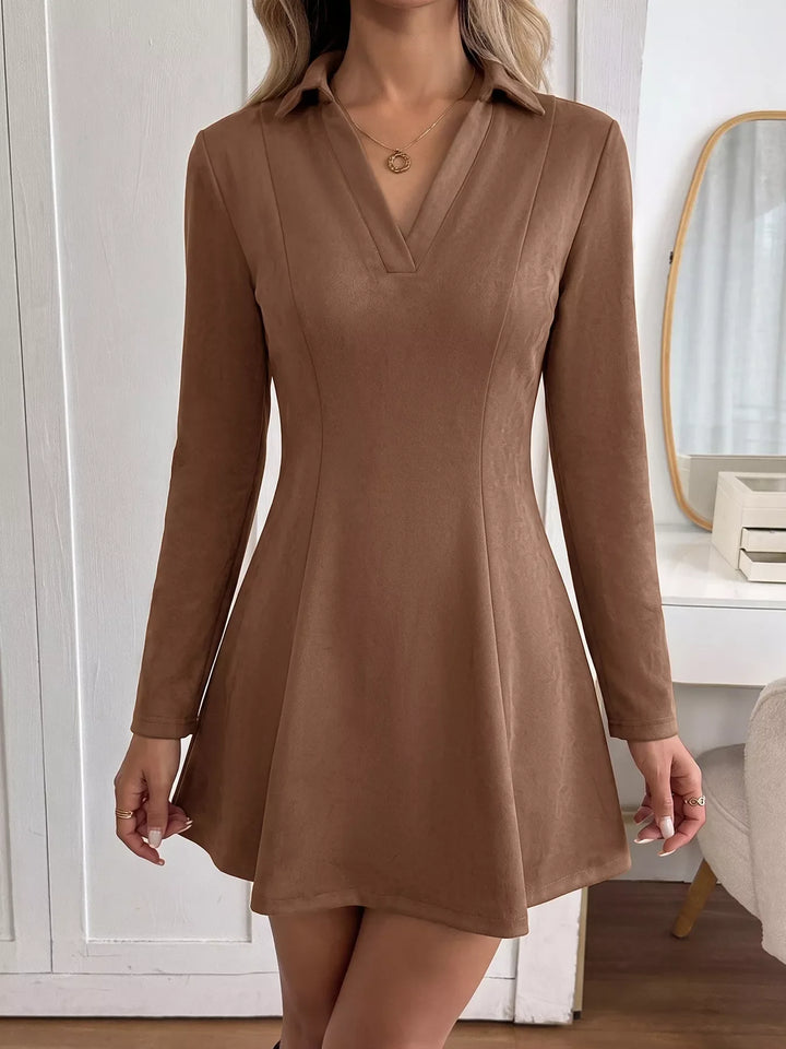 Johnny Collar Long Sleeve Dress