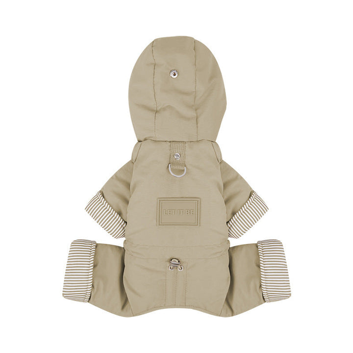 Pet Cotton-padded Coat Warm Four-legged Full-coverage With Hood