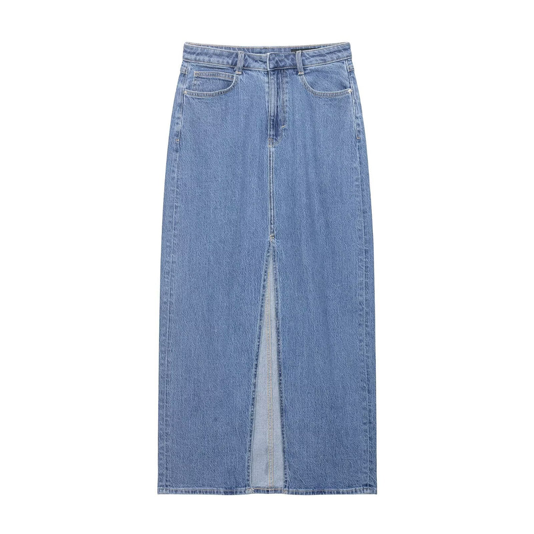 Women Summer Casual Denim Midi Skirt