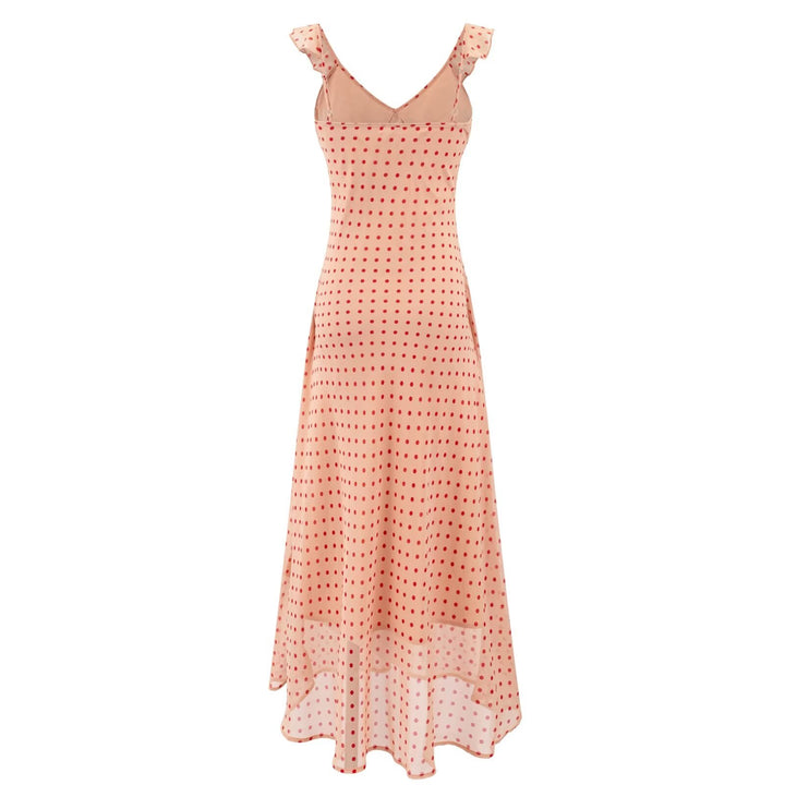 Vacation Green Elegant Dress Women Sexy V neck Flounce Slim Fit Sheath Tea Break Dress