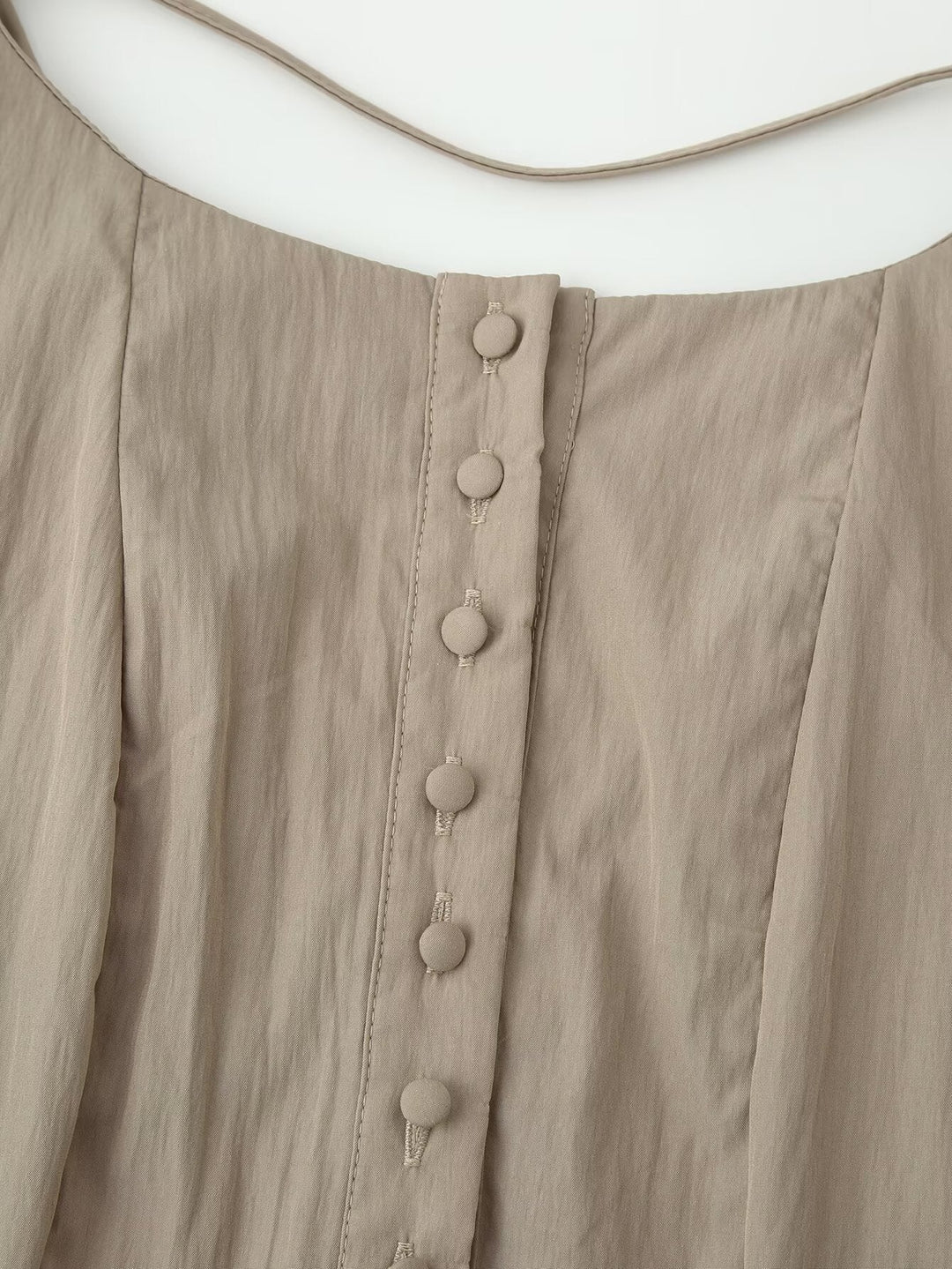 Women Summer Cinched Breasted Design Big Swing Mid Length Dress