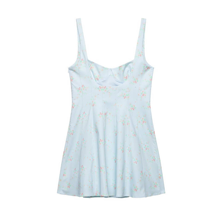 Women Clothing Summer Elegant V neck Floral Printing Slip Dress Women
