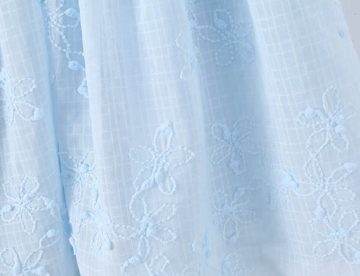 Spring Korean White Embroidered Strap Dress Women Spring A line Dress