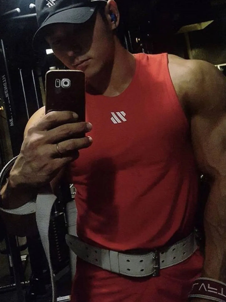 Men's Plus Size Round Neck Breathable Tank
