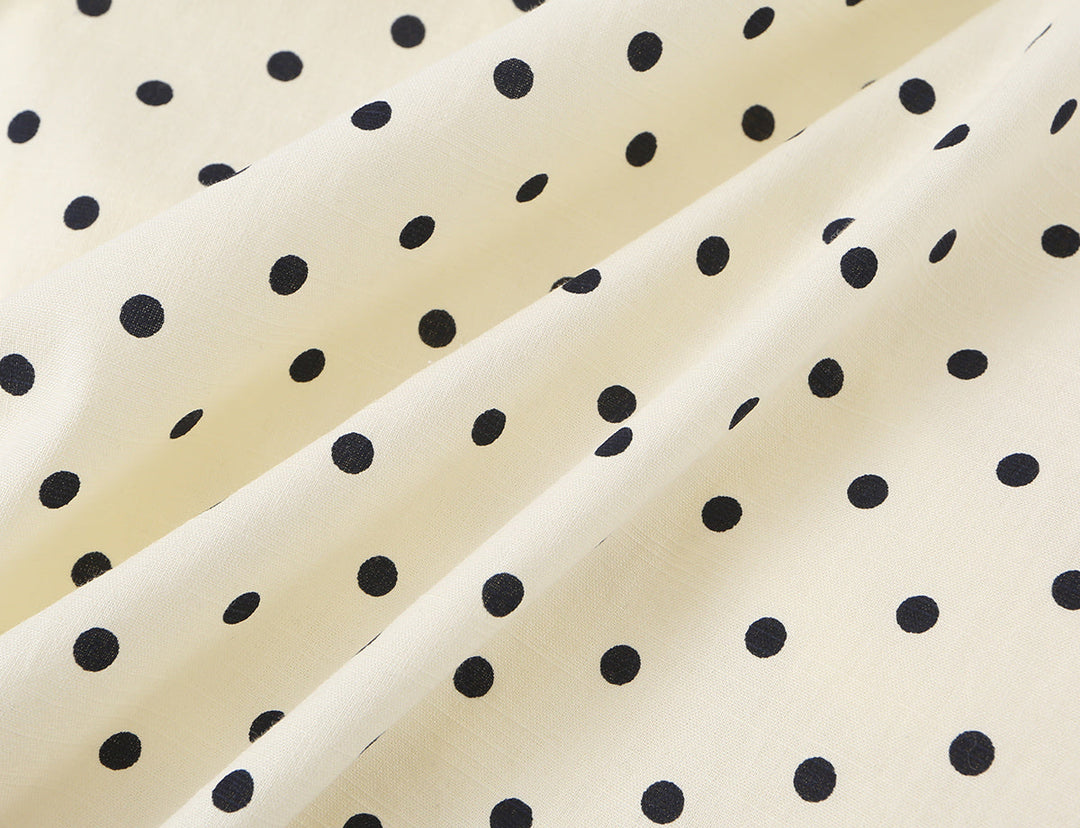 Polka Dot Camisole Women Summer Retro Elegant Lace Stitching Tied Cinched Sleeveless Dress
