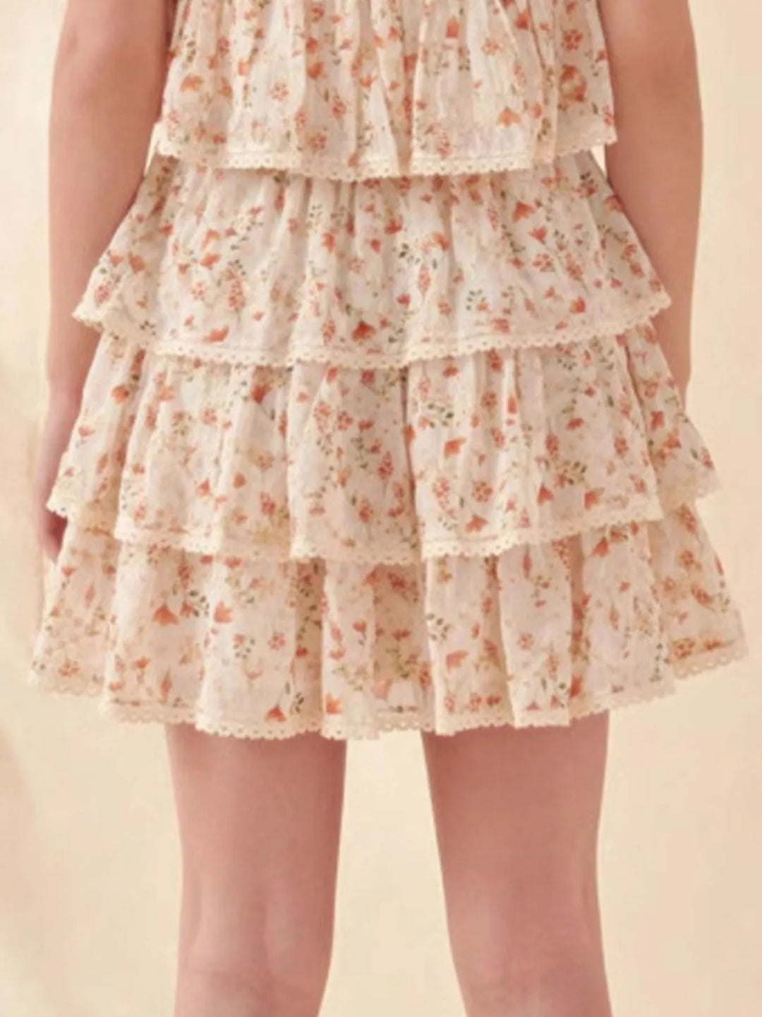 Floral Layered Ruffle Mini Skirt