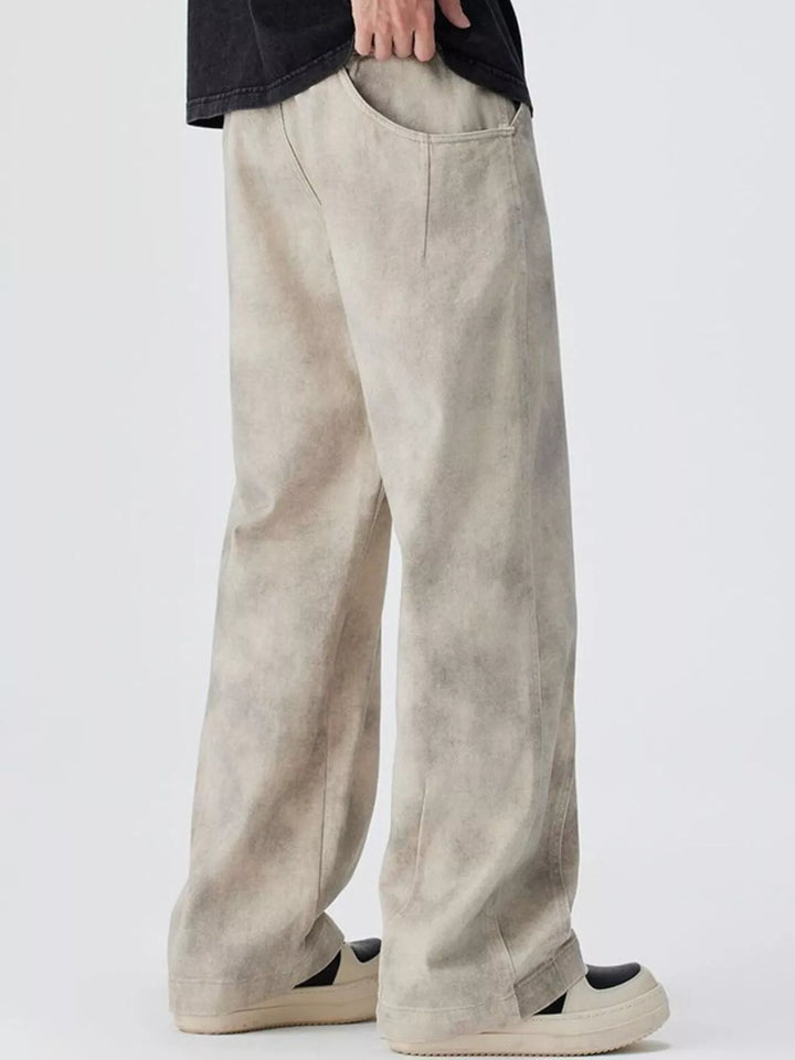 Men's Plus Size Vintage Wash Wide Leg Pants