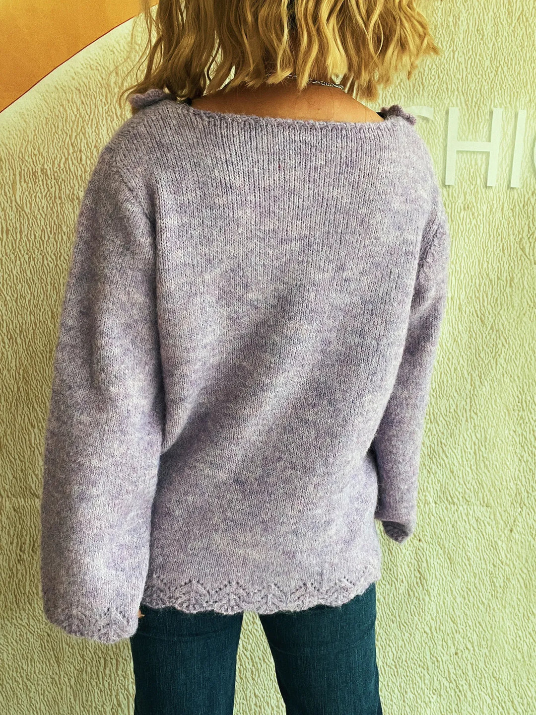 Flower V-Neck Long Sleeve Sweater