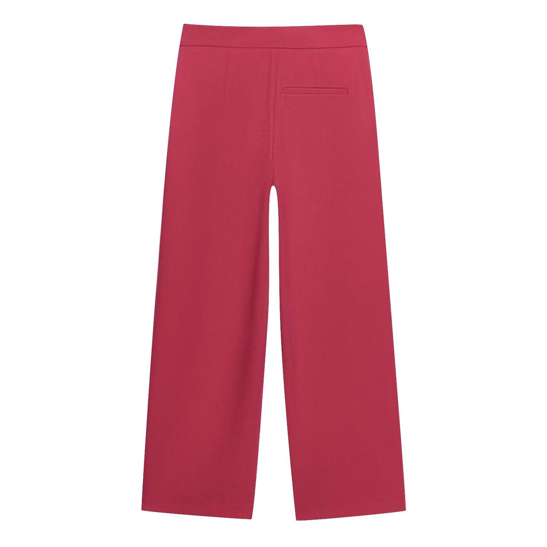 Summer Women Asymmetric Decorated Row Button Vest Tight Leg Pleated Pants Sets
