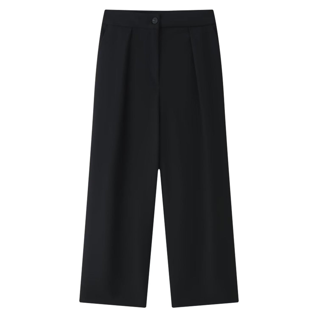 Summer Women Asymmetric Decorated Row Button Vest Tight Leg Pleated Pants Sets