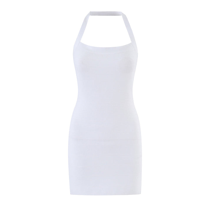 Casual Five Color Halter Backless Skinny Sheath Dress