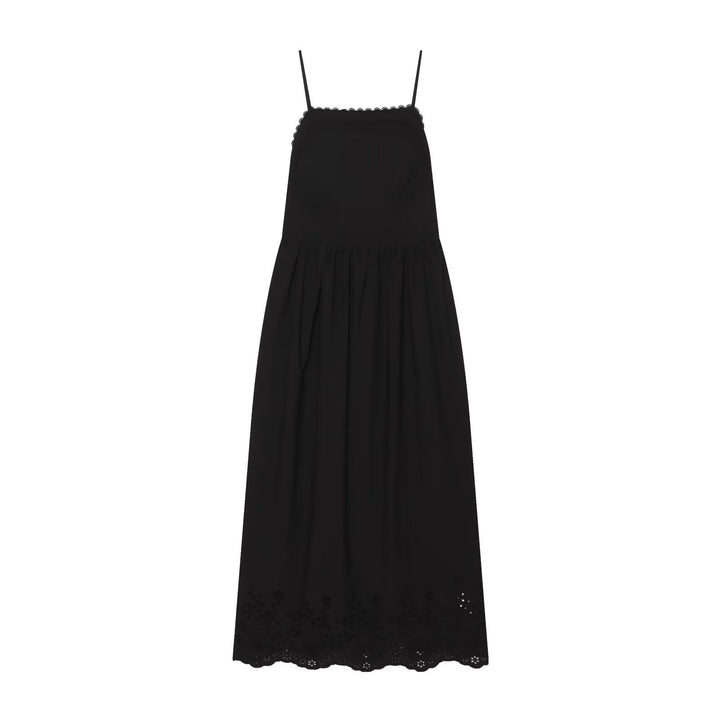 Women Hollow Out Cutout Embroidered Midi Strap Dress