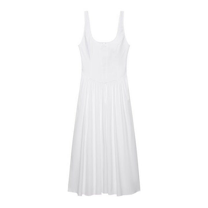 Women Clothing Summer Casual round Neck Sleeveless Strap Maxi Dress