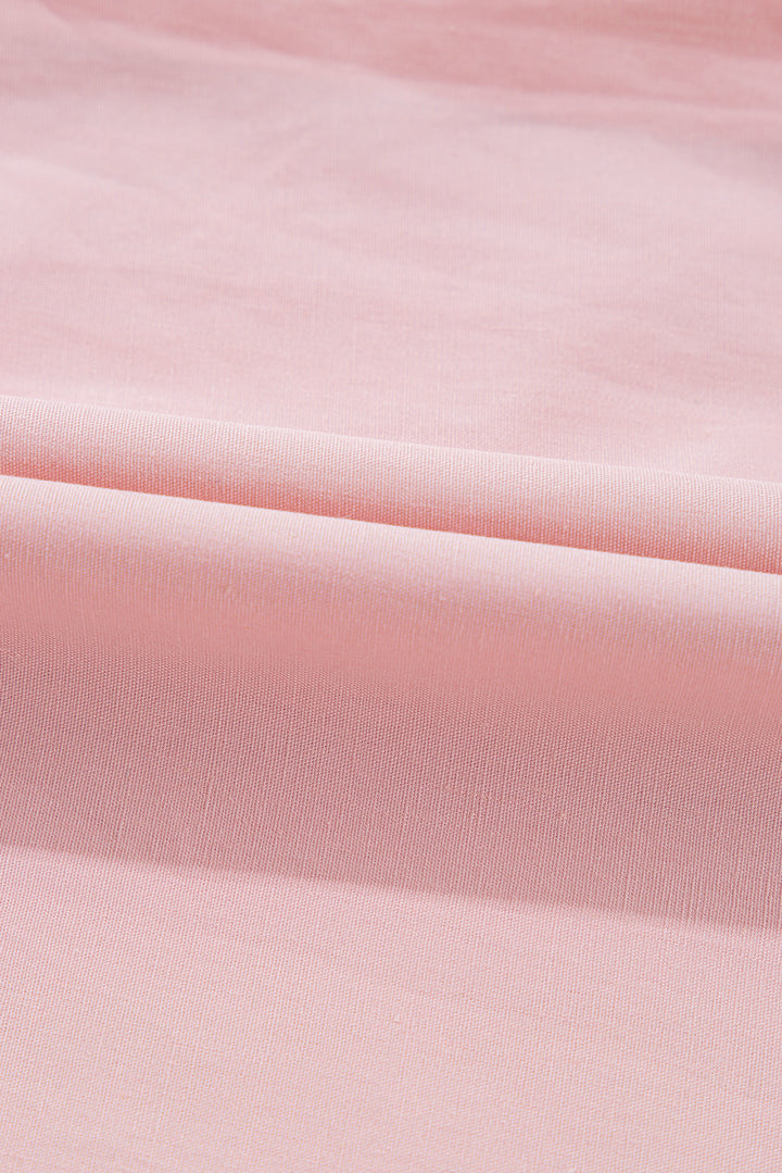 Chemise décontractée ample rose clair à boutons et plis