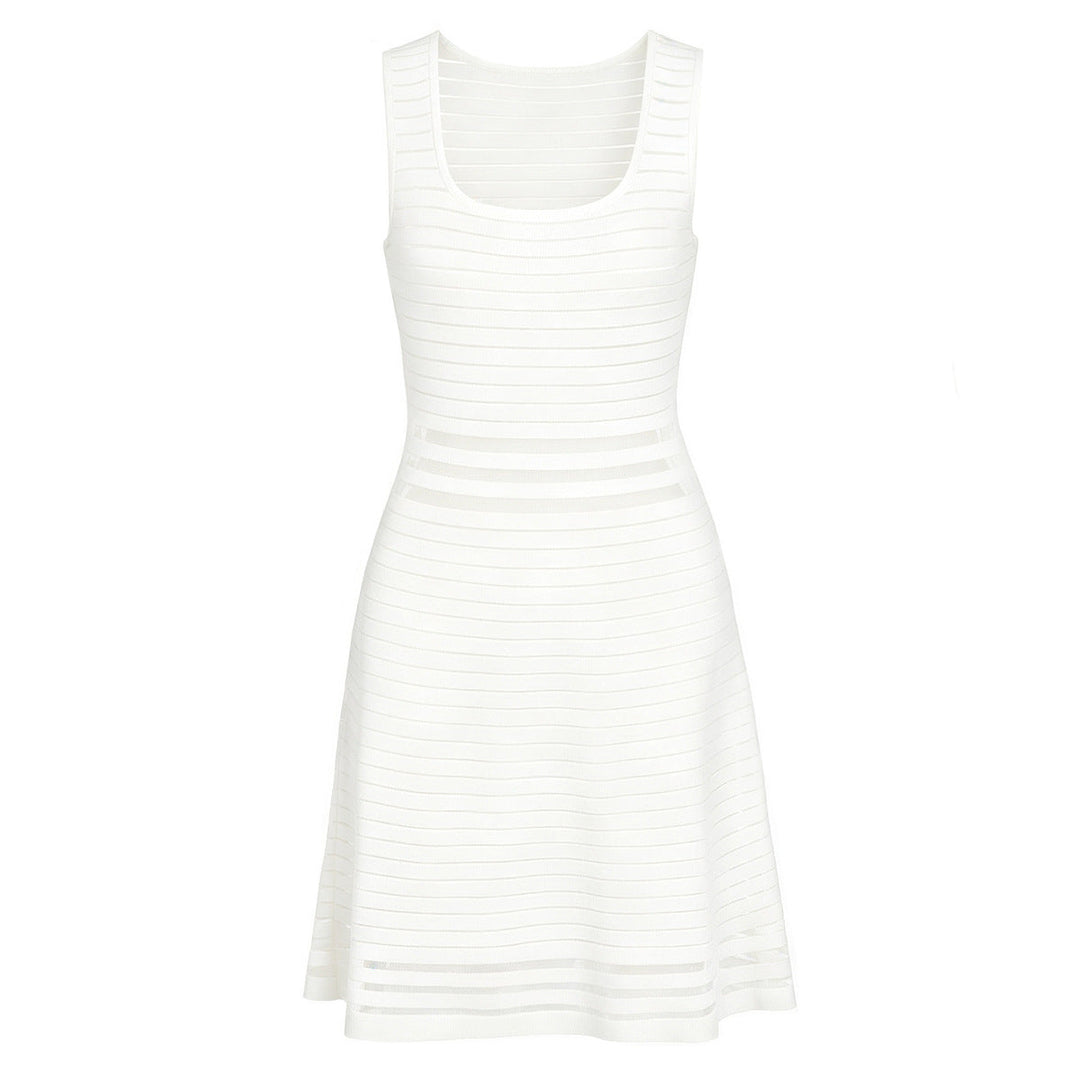 Summer Fashionable Knitted Heavy Industry Slim Slimming Sleeveless Dress for Women