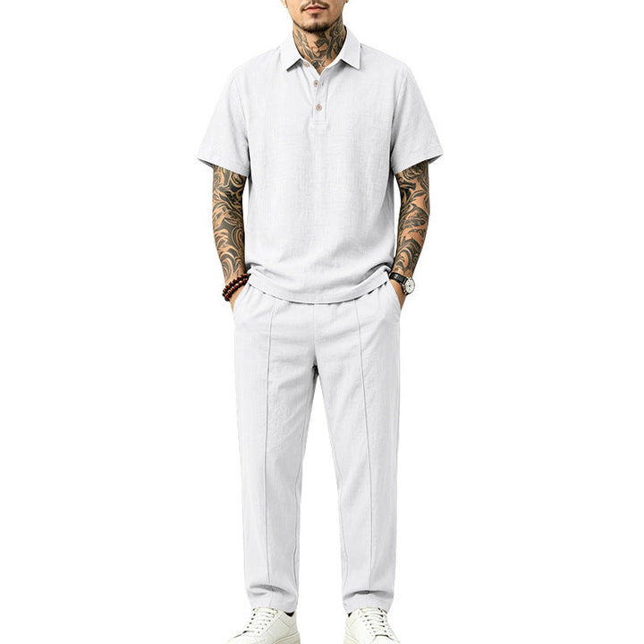 Mens Loose-fitting Top And Trousers Set