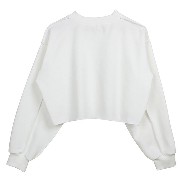 Fleece Lined Long Sleeved Fitness Yoga Wear Top Sports Cropped Short Sweatshirt Women
