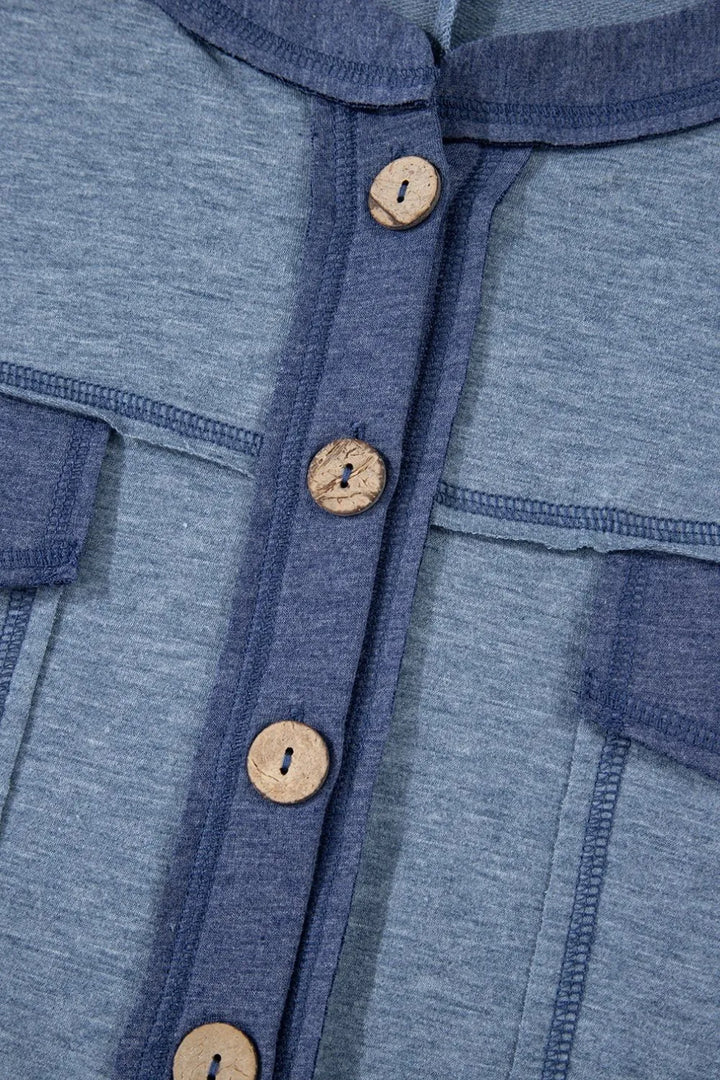 Placket Chest Pockets Short Sleeve Wide Leg Jumpsuit