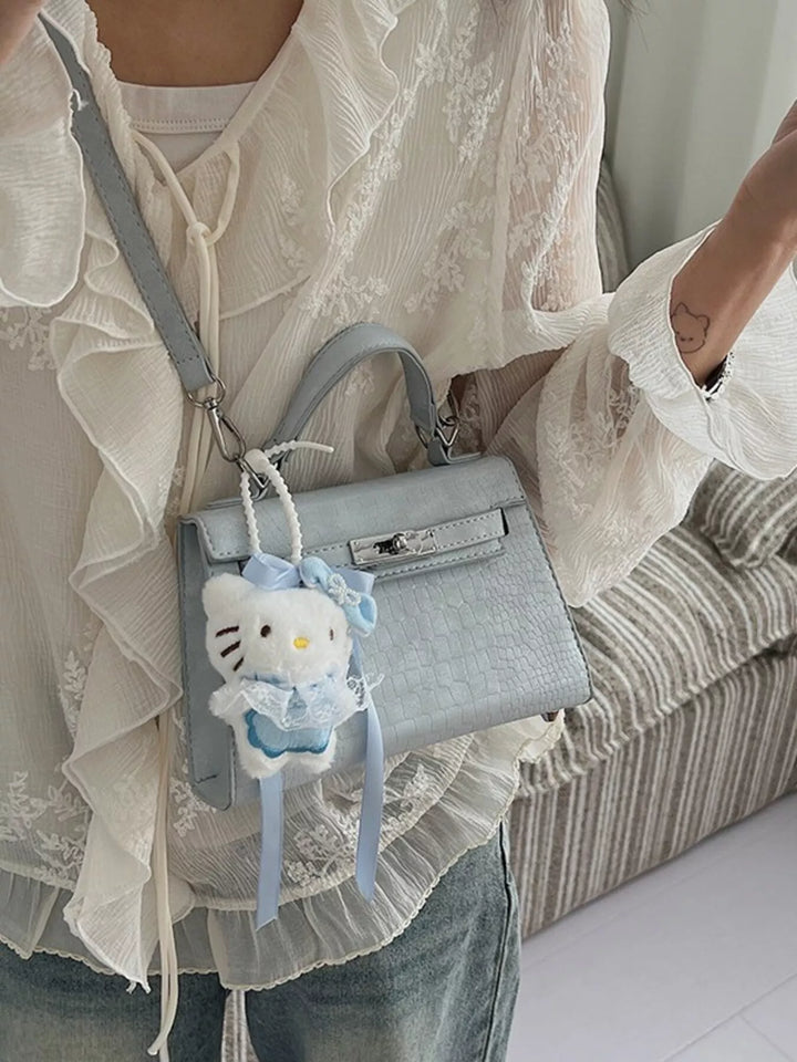 Croc-Embossed Mini Crossbody Bag