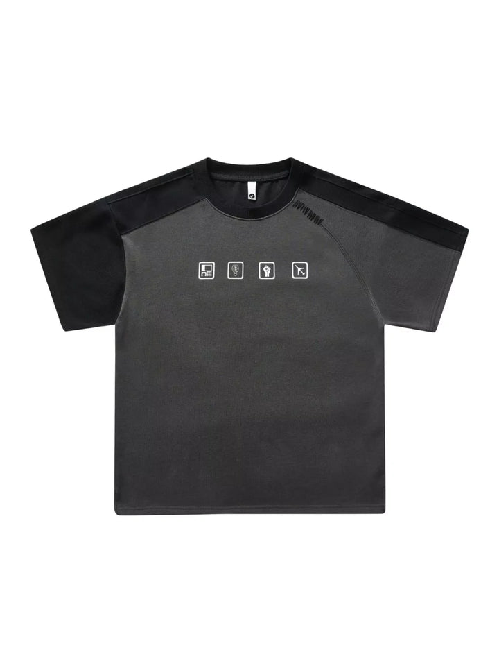 Men's Full Size Contrast Sleeve Casual T-Shirt Plus Size