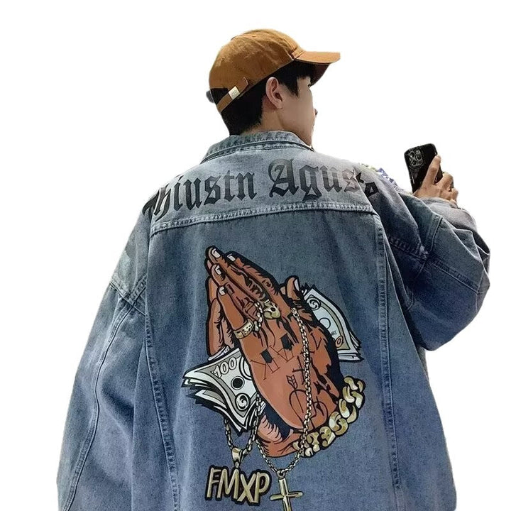 European And American High-street Washed Denim Jacket For Men Autumn Season
