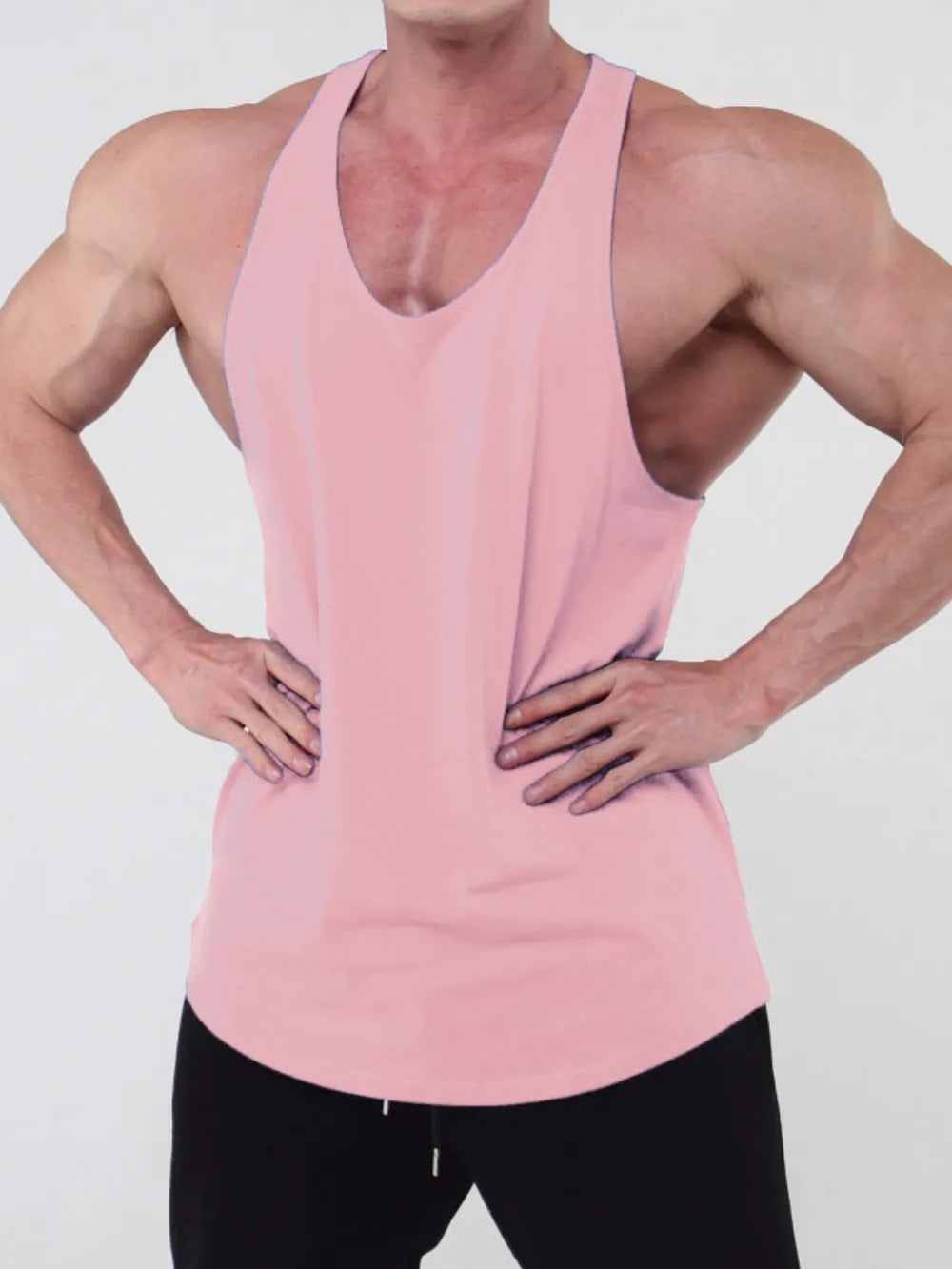 Men's Plus Size Round Neck Racerback Tank