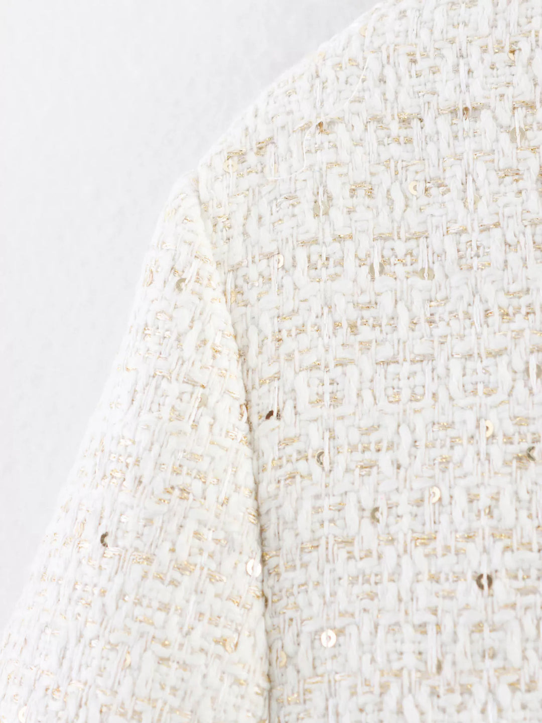 Tweed Button Up Cropped Outerwear