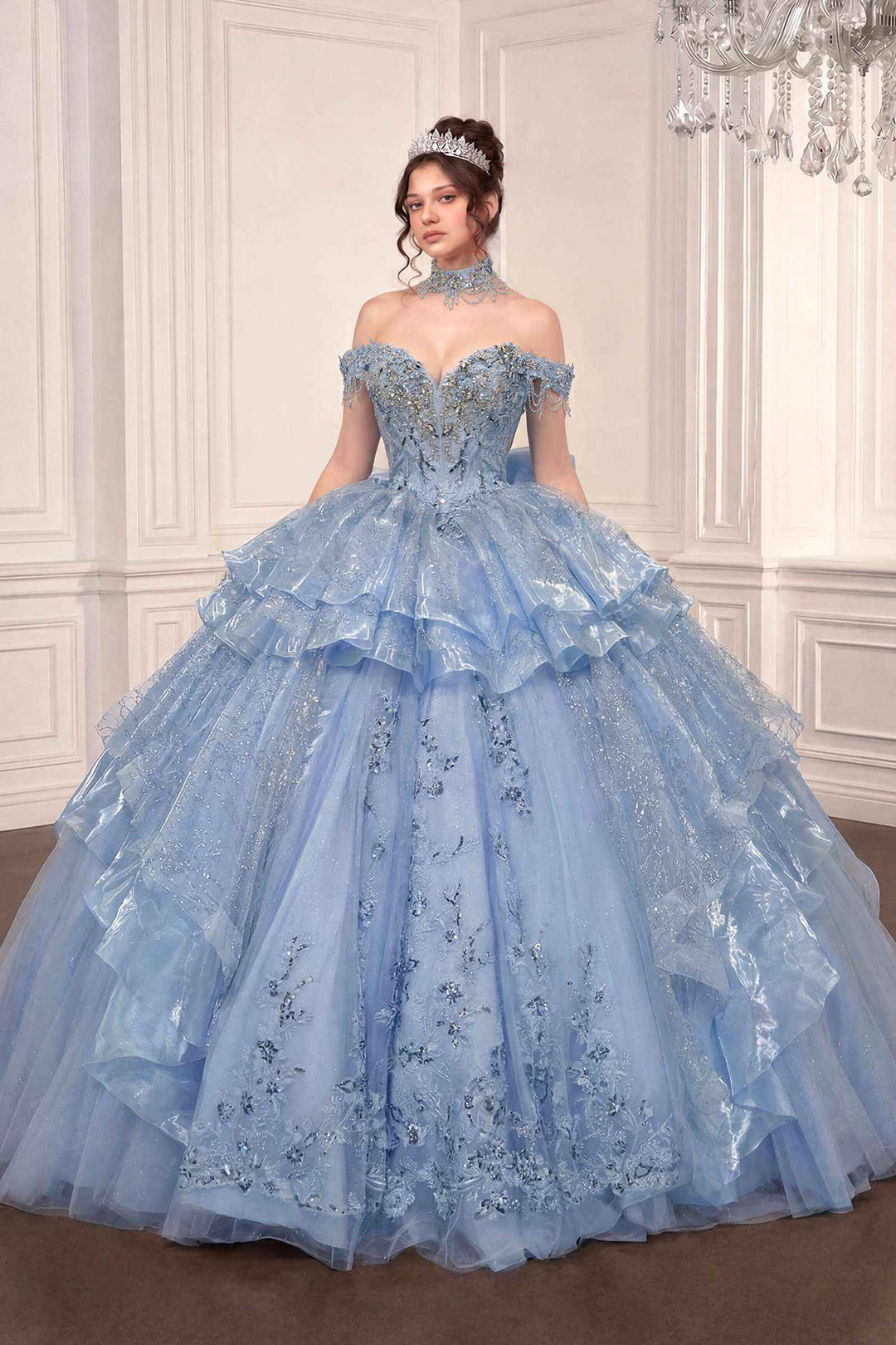 Ladivine 15742 Off the Shoulder Poofy Quinceanera Ball Gown