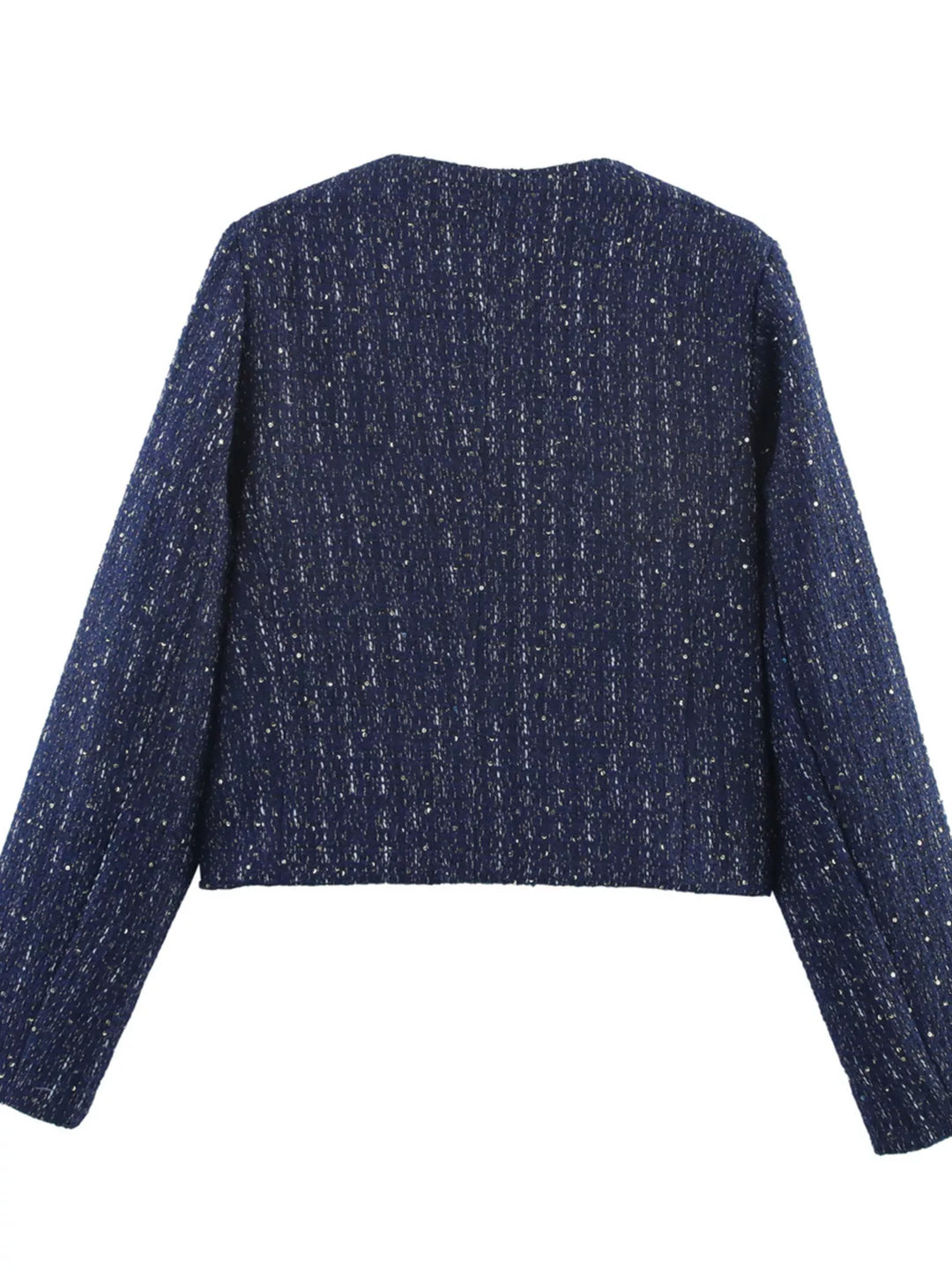 Tweed Button Up Cropped Outerwear