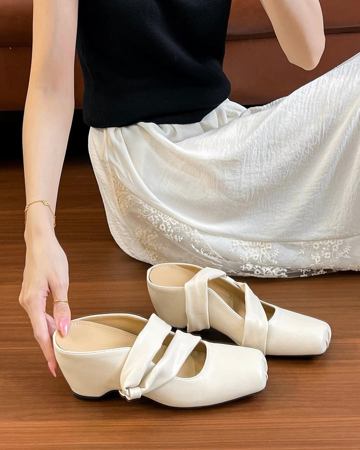 2026 Summer New Korean Style Women Retro Closed Toe Slide Sandals, 9cm High Platform Elevated Slippers, Elegant Outdoor Casual Shoes